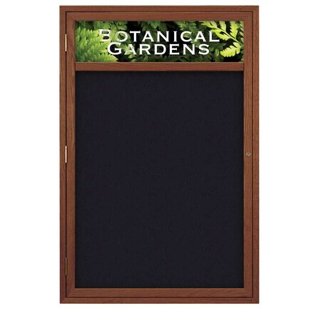United Visual Products Sliding Glass Door Radius Letterboard, Hdr, 96"x48", Satin/Licorice Vinyl UV9024ACSH-SATIN-LICORI